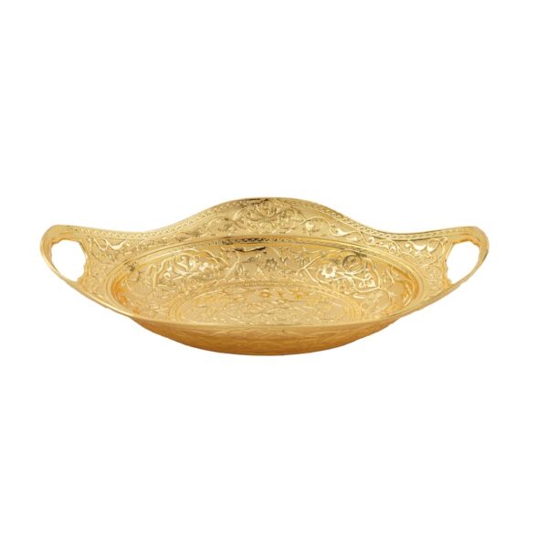 طبق تقديم حديد باللون الذهبي