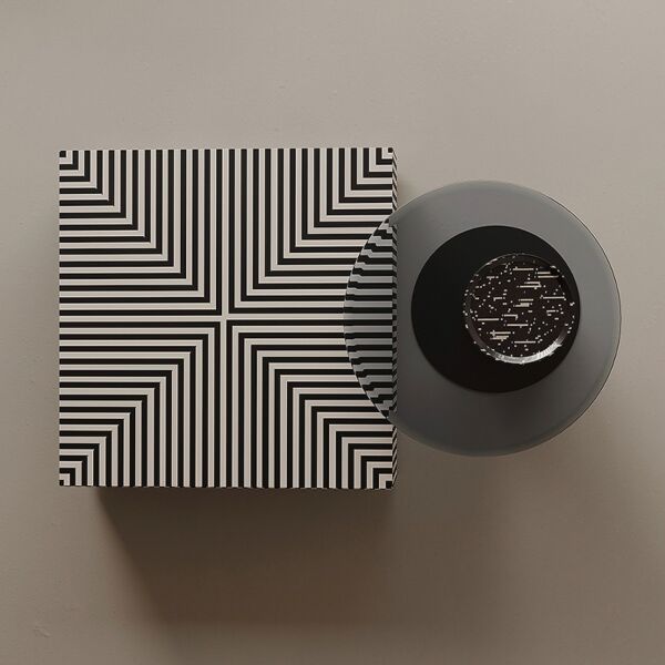 طاولة قهوة سترايبس قطعتين - أسود وبيج