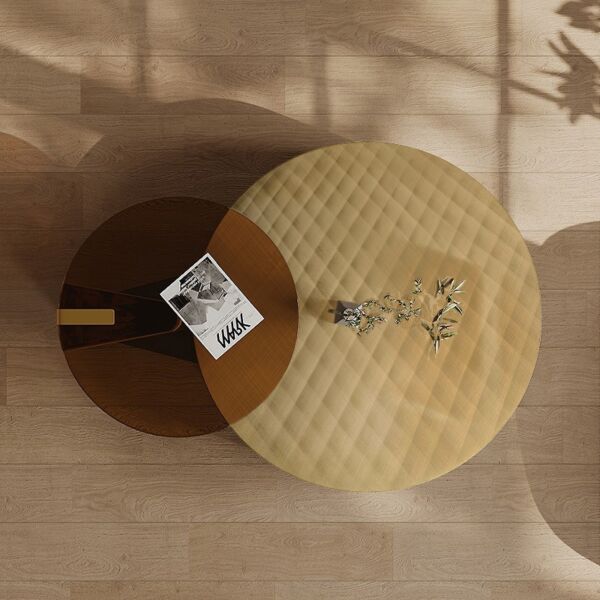 طاولة قهوة شاوندا خشبية بني فاتح - قطعتين