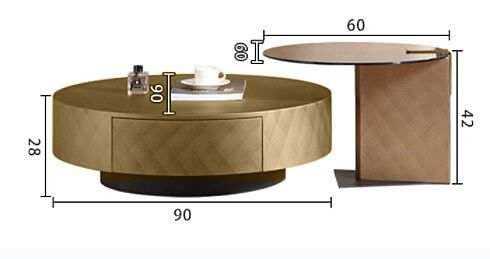 طاولة قهوة شاوندا خشبية بني فاتح - قطعتين