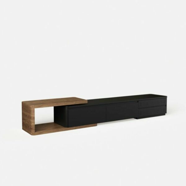 طقم طاولات من مجموعة طويق الدرعية خشبية أسود - قطعتين