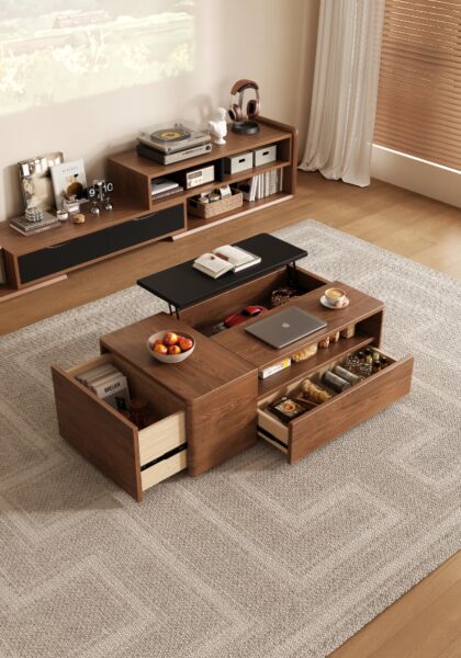 طاولة قهوة مودرن سيلفاتا خشبية بني - 130x70x40 سم