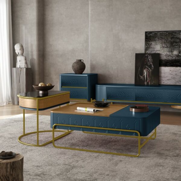 طاولة قهوة من مجموعة عوجا الدرعية - تركواز