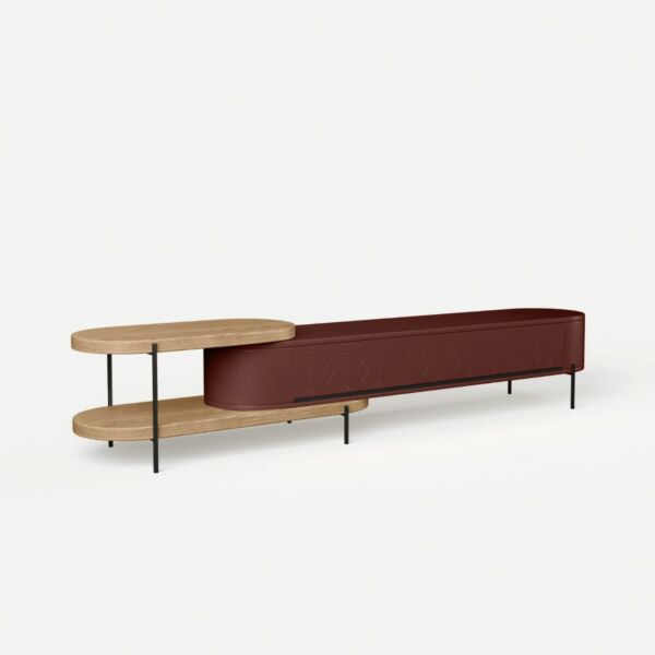 طاولة تلفزيون من مجموعة مفتاحة عسير - برغندي