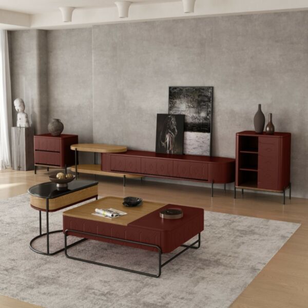 خزانة جانبية من مجموعة مفتاحة عسير - برغندي