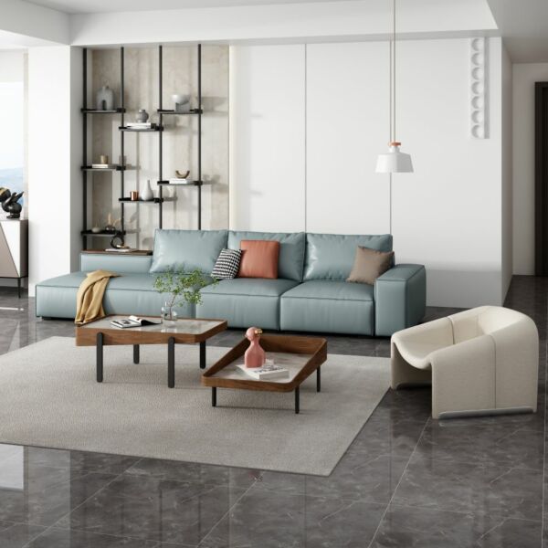 طاولة قهوة متداخلة بونيرا قطعتين - بني واسود