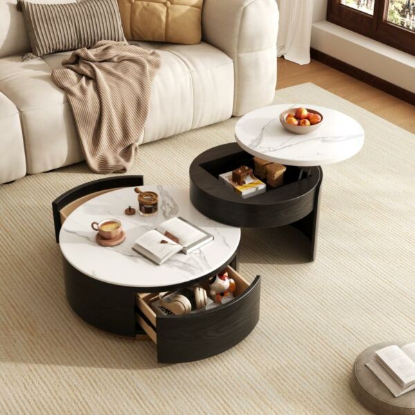 طاولة قهوة قطعتين سيدناي - اسود