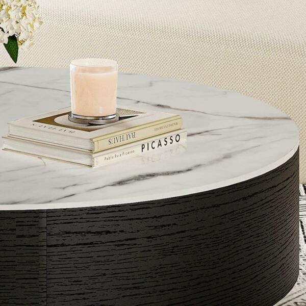 طاولة قهوة رومان 90 سم - اسود