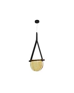 Dali Pendant Light Yellow and Black Leather LED with Romalite 30X80 Cm