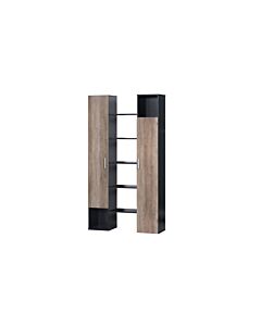 وحدة تخزين رفوف وأدراج بابين جانبية كيريا - اسود وبني
