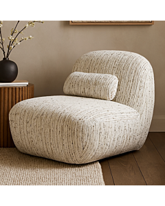 Rico Bouclé Swivel Chair - White and Multicolor