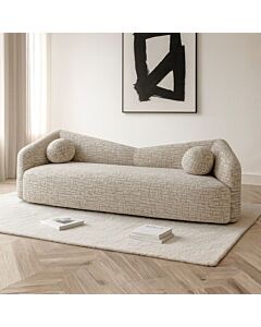 Gala Sofa - 3 Seater - Light Beige and Brown