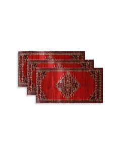 Super Tima Rug Set - 80×200 cm - 3 Pieces - Red and Black