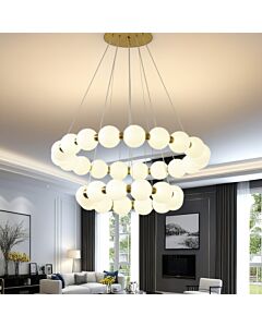 Modern Chandelier 40 Watts Nigo - Transparent and Copper