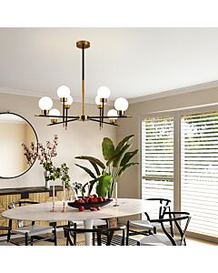 Modern Black and Gold Pendant Light 8 G9 Bulbs