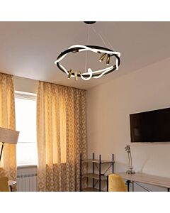 ثريا علاقي مودرن 60 سم 40 واط - اسود وذهبي