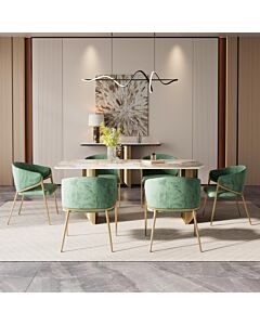 Moring dining table without chairs accommodates 6 people