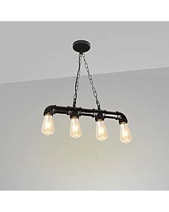 إضاءة معلقة مودرن همر أنبوبية - 4 لمبات - أسود