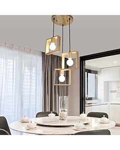 Triple Pendant Light - Wooden Brown