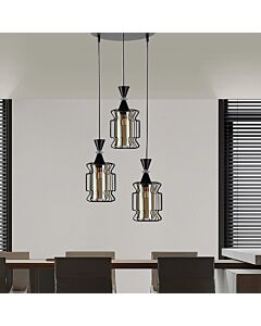 Triple Black Pendant Light E27X3L