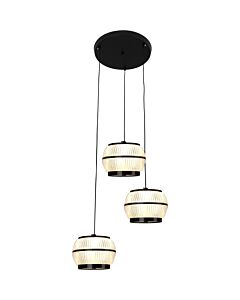 Modern Pendant Light 3 Lights 36 Watts Triple - Black