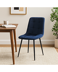 Smarski dining table chair - dark blue and black