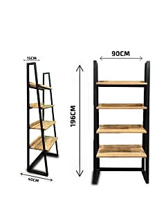 وحدة عرض 4 أرفف  اندستيريل - خشبي