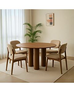 Kenza Dining Table for 4 People - Brown