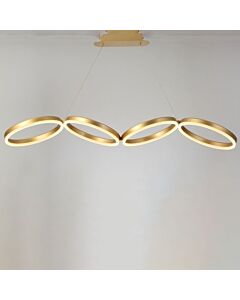4-Ring Rectangular Pendant Light 48W - Gold