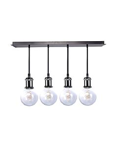 Rectangular Quad Holder Pendant Light - Black