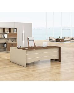 New Nera Office Table With Extension 200 Cm - Brown And Multicolor