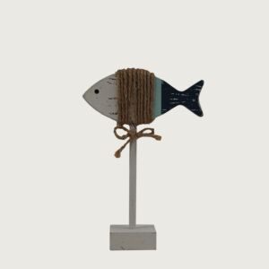 تحفة سمكة ديكور بأستاند-ابيض