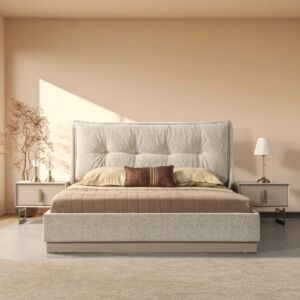 Mercan 4Piece King Size Bedroom Set Beige and Gold
