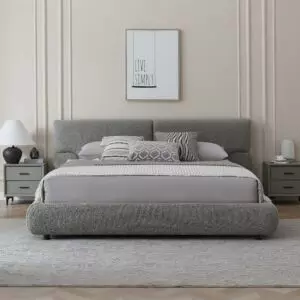 سرير كينغ بوكليه 180×200 سم بوسطن - رمادي