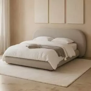 سرير كينغ إيما 180x200 - بني فاتح