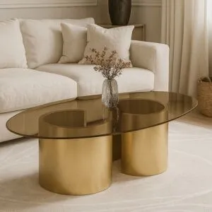 طاولة قهوة جلام - ذهبي
