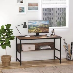 طاولة مكتب كلوي - بني خشبي وأسود