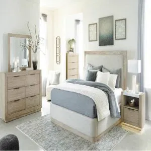 طقم غرفة نوم هينينجتون حجم ملكي 193X203 سم مع وحدة ادراج