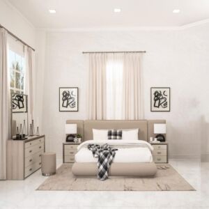 Lenoris Royal Bedroom Set 193X203 cm - Light Beige