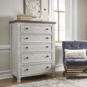 وحدة أدراج هافالانس - أبيض ورمادي