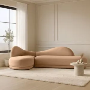 كنب زاوية بورتار - قطعتين - بيج