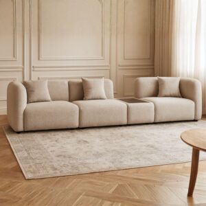 كنبة ميكسا 3 مقاعد - 4 قطع - بيج