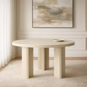 طاولة طعام من مجموعة ماريانا - 6 أشخاص - كريمي