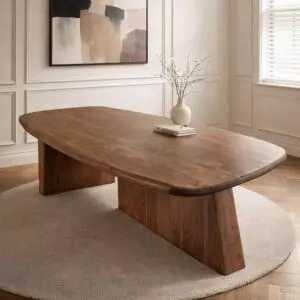 طاولة طعام بأرجل متعامدة جوليانا - 8 اشخاص - بني غامق