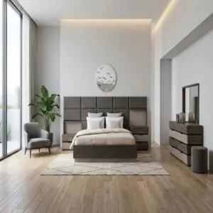 طقم غرفة نوم كينغ 5 قطع 180×200 سم هاري - متعدد الالوان