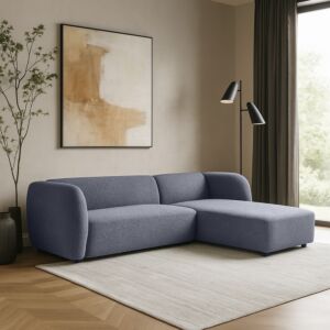 كنب زاوية قابل للعكس على الجهتين فلاودي - رمادي غامق