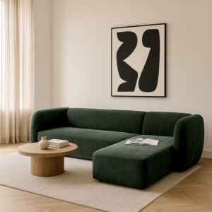 كنب زاوية قابل للعكس على الجهتين فلاودي - اخضر غامق