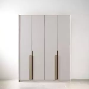 دولاب ملابس 4 ابواب باباتيا - كريمي وذهبي