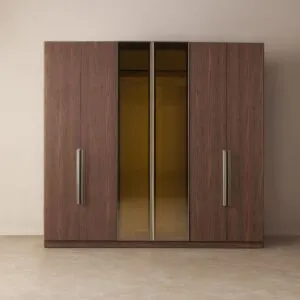 دولاب ملابس غير قابل للكسر كونا 6 ابواب - بني