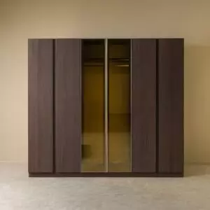 دولاب ملابس 6 أبواب يوكا مقاوم للكسر - بني